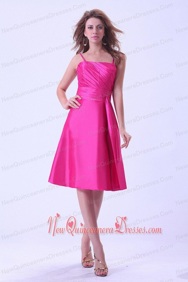 hot pink knee length dress