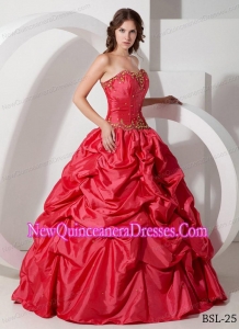 Sweetheart Floor-length Taffeta Discount Sweet 16 Dresses with Pick-ups