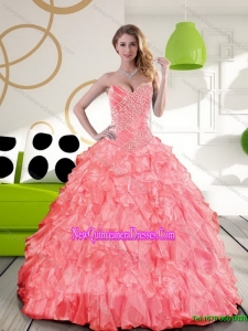 New Style Sweetheart 2015 Quinceanera Dress with Beading and Ruffles