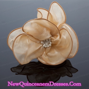 Cheap Organza Champagne Fascinators for Special Occasion