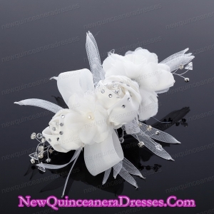 Cheap Tulle Rhinestone Hair Flower for Wedding