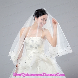 One-Tier Cut Edge White Classic Chapel Bridal Veils