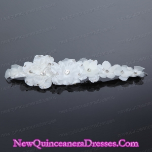 2014 Cheap White Lace Beading Hair Flower