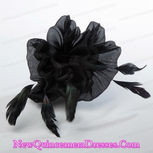 Affrodable Black Organza Fascinators with Feather