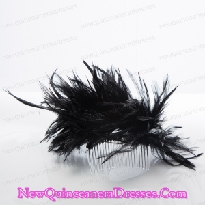 Feather Black Summer Hair Combs for Women