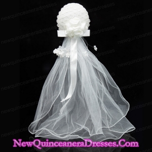 Simple Organza White Fascinators for Wedding