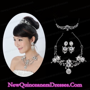 Elegant Alloy With Rhinestone Ladies Jewelry Sets