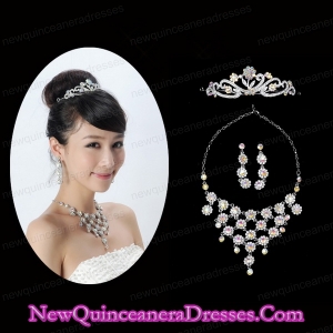 Unique Alloy With Rhinestone Ladies Jewelry Sets