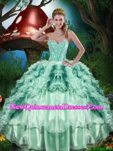 2016 Gorgeous Sweetheart Quinceanera Dresses with Beading and Ruffles