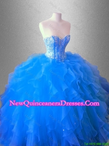 Ruffles and Beaed Custom Made Quinceanera Dresses with Sweetheart