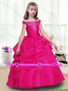 2016 Beautiful Ball Gown Little Girl Pageant Dresses with Beading and Appliques