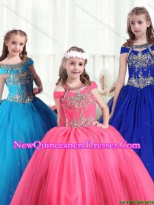 Cute Off the Shoulder Little Girl Pageant Dresses with Beading