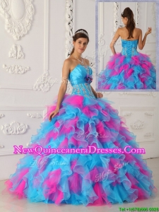 Lovely Multi Color Floor Length Appliques Quinceanera Dresses