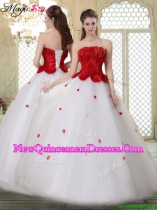 2016 Popular A Line Strapless Quinceanera Dresses with Ruffles