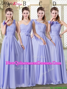 Cheap Empire Floor Length Dama Dresses in Lavender