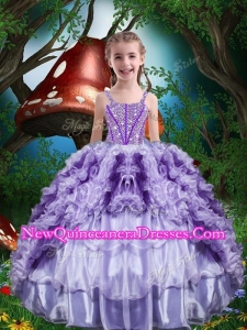 Luxurious Ball Gown Beading and Ruffles Little Girl Pageant Dress for 2016