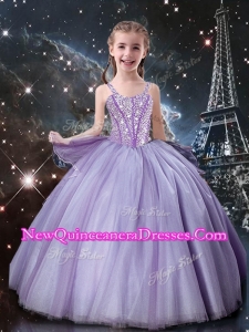 Classical Straps Little Girl Pageant Dresses in Lavender