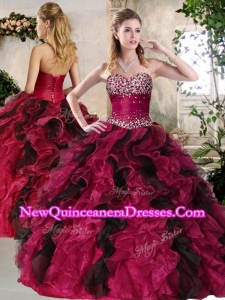 2016 Most Popular Sweetheart Multi Color Quinceanera Dresses with Beading and Ruffles