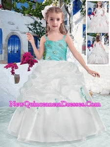 Fashionable Straps 2016 Little Girl Pageant Dresses with Beading and Bubles