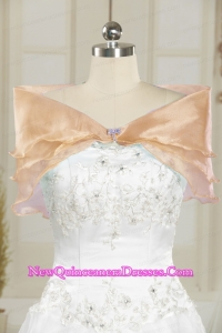 Champagne Open Front Organza Beading Shawls for Wedding