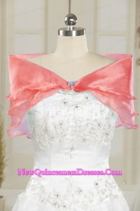 Formal Organza Watermelon Shawls with Beading