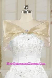 Organza Beading Champagne Fall Shawls for Wedding