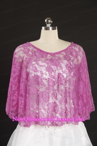 2015 Popular Pink Beading Wraps with Lace