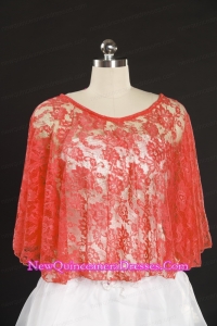 2015 Popular Red Beading Lace Wraps for Summer