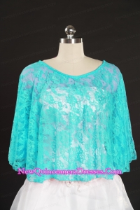 Beading Lace Hot Sale Aqua Blue Wraps for 2015