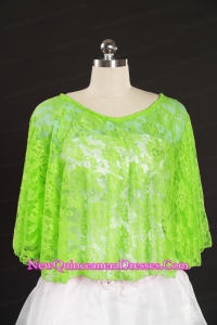 Elegant Spring Green Beading Lace Hot Sale Wraps for 2015