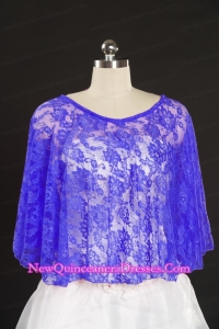 Lace Hot Sale 2015 Purple Wraps with Beading