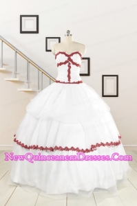 2015 Sweetheart Ball Gown Quinceanera Dresses with Appliques