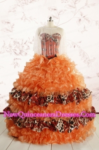 Beautiful Orange Quinceanera Dresses with Ruffles