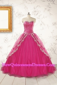 2015 Sweetheart Sweep Train Trendy Quinceanera Dresses with Sequins and Appliques