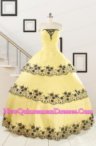 Cheap Ball Gown Quinceanera Dress with Appliques