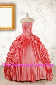 2015 Beautiful Sweetheart Beading Quinceanera Dresses in Watermelon