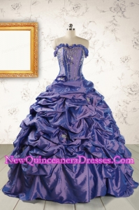 2015 Unique Purple Quinceanera Dresses with Brush Train