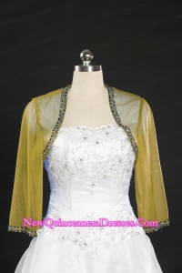 Discount Beading Long Sleeves Olive Green Wraps for 2015