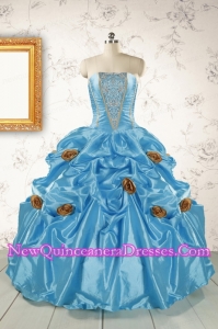 New Style Aqua Blue Quinceanera Dresses with Beading for 2015