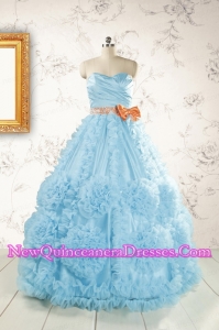 Unique Beading Aqua Blue Quinceanera Dresses for 2015