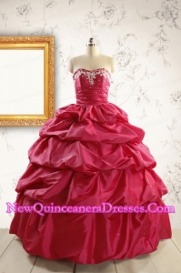 Appliques 2015 Hot Pink Quinceanera Dresses with Lace Up