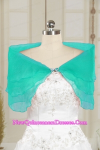 2015 Cheap Turquoise Open Front Shawls with Beading