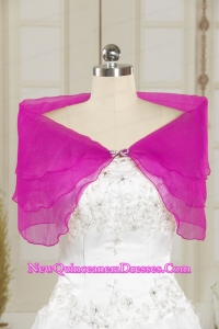 2015 Hot Pink Beading Shawls for Wedding Party