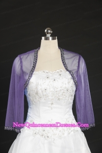 2015 Lavender Long Sleeves Wraps with Beading