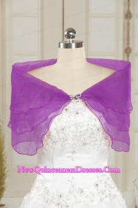 2015 Open Front Beading New Style Shawls in Purple