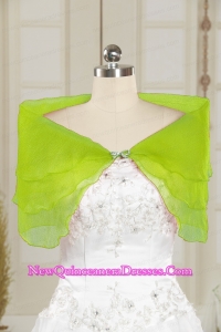 2015 Organza Beading Shawls in Yellow Green