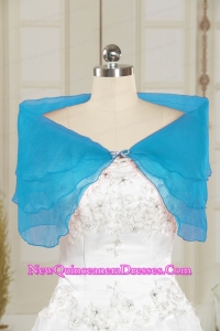 2015 Simple New Style Blue Shawls with Beading