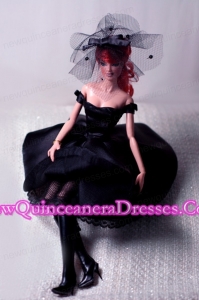 New Fashion Princess Black Dress Gown For Barbie Doll