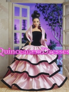 New Fashion Princess Handmade Baby Pink Strapless Party Clothes Fashion Dress for Noble Barbie