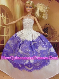 The Most Amazing Lilac Dress With Lace and Ruffles Made to Fit the Barbie Doll